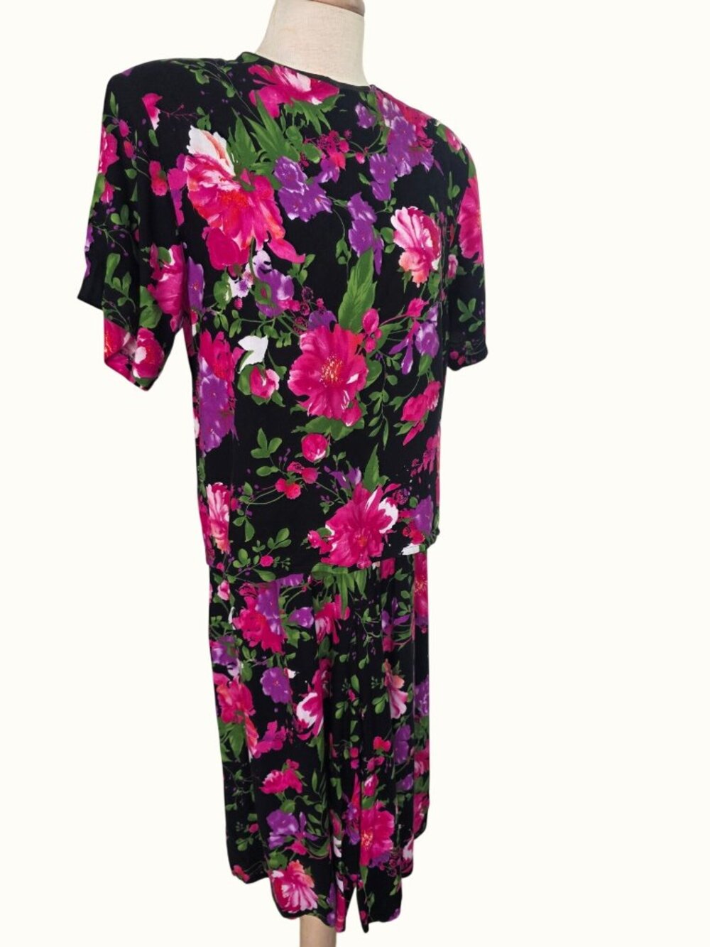 Vintage Sag Harbor Floral 2 Pc Culotte Set Top Sz 10 Pants Sz 14 USA 80s 90s
